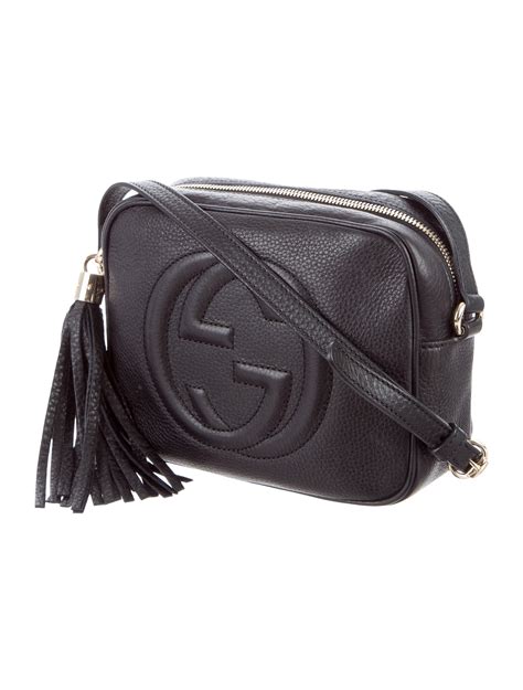 gucci soho crossbody tassel black leather shoulder bag|Gucci disco bag best price.